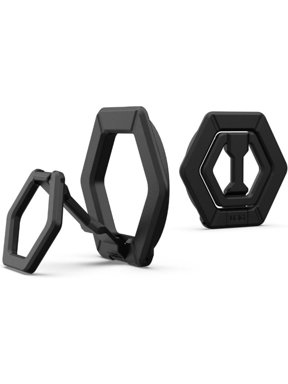 Magnetic Phone Ring Stand - MagSafe Compatible, Adjustable Grip, Black